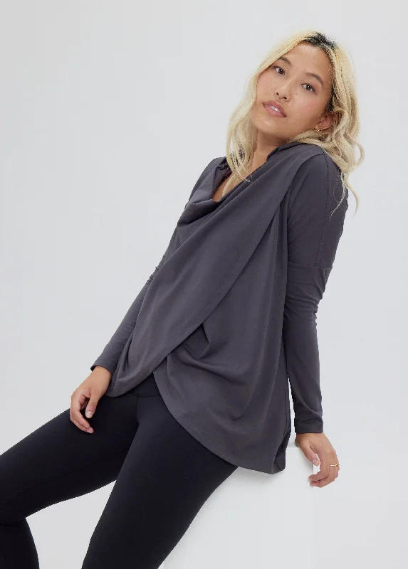 Active Wrap Maternity + Nursing Sweatshirt Gray