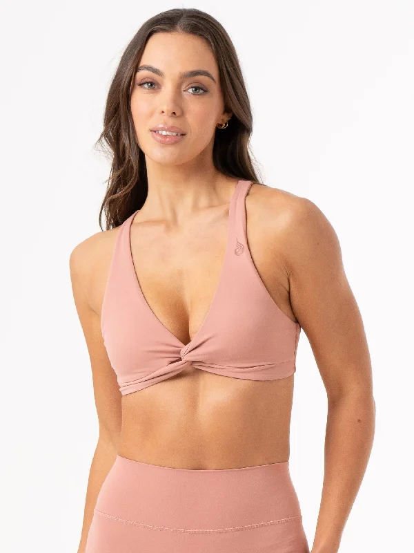 NKD Knot Sports Bra - Dusty Pink