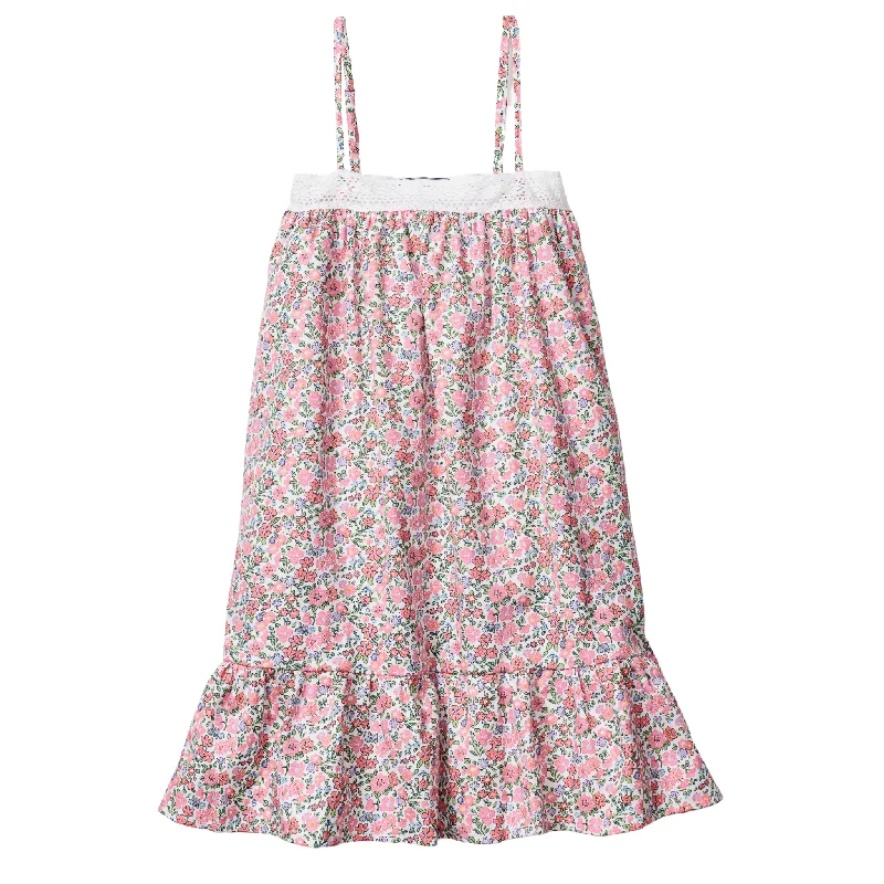 Girl's Twill Lily Nightgown in Fleurs de Rose