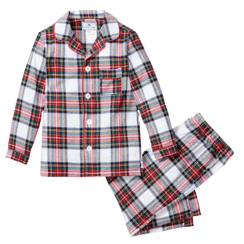 Kid's Brushed Cotton Pajama Set in Balmoral Tartan